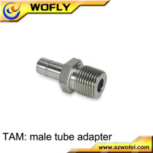 stainless steel high pressure 2500psi BSPT NPT male connector tube fitting
